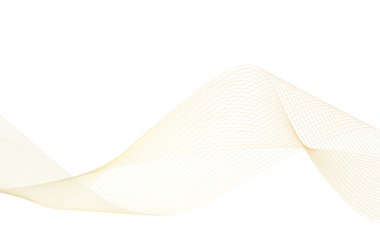 Soyut arkaplan. Beyaz arka planda izole edilmiş altın çizgi dalgası. Akan dalga çizgileri. Lüks bir şekilde. Vektör illüstrasyonu.