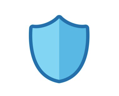 Beyaz arka planda izole edilmiş kalkan güvenliğini koruyun. Vektör illüstrasyonu