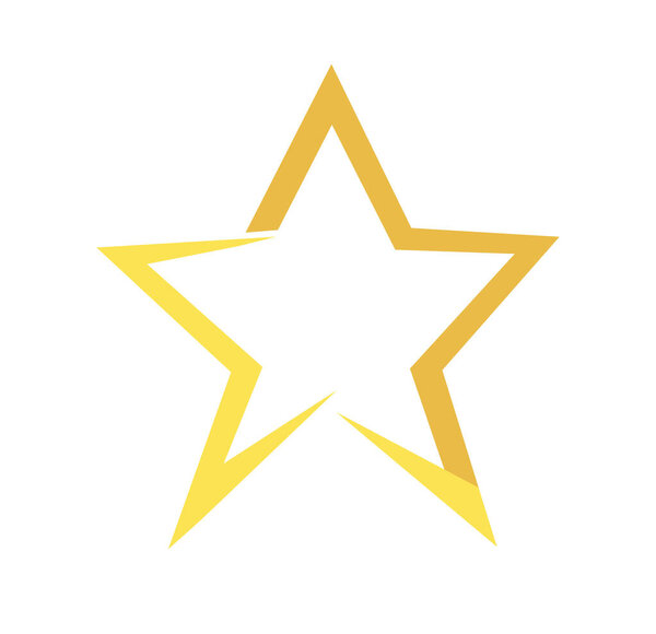 Shiny Yellow Star Icon Isolated White Background Logo Star Vector — Stock Vector