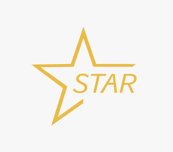 Logo yıldızı. Parlak altın yıldızlar. Vektör illüstrasyonu