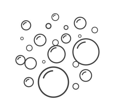Soap bubbles. Oxygen bubbles in water. foam shampoo. Vector illustration
