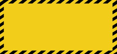 Uyarı işareti. Boş uyarı işareti. Siyah ve sarı çizgili. Vektör illüstrasyonu