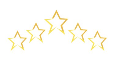 5 yıldız puanı. Müşteri hizmetleri geri bildirimi. Vektör illüstrasyonu