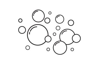 Sabun köpüğü ikonu. Beyaz arka planda izole edilmiş köpük şampuanı. Vektör illüstrasyonu