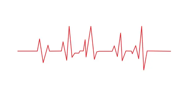 Beyaz arka planda kırmızı kalp atış çizgisi simgeleri. Nabız İzleyicisi. Vektör illüstrasyonu.