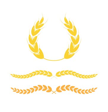 Altın defne çelengi. Defne çemberi çelenk dalı Yunan zeytin meşesi. Amblem simgesi. Vektör illüstrasyonu