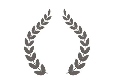 Laurel çelenk ikonu. Buğday kulağı simgeleri. Bir ödül, kazanan, başarı, amblem tasviri. Vektör illüstrasyonu