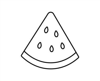 Karpuz simgesi yarısı ve beyaz arka planda dilimlenmiş. Taze ve sulu karpuzlar. Kesilmiş ve doğranmış meyve. Vektör illüstrasyonu