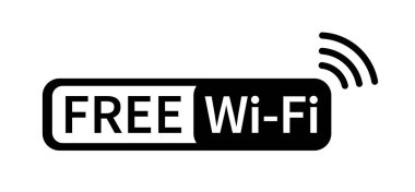 Ücretsiz kablosuz ağ simgesi bölgesi. İnternet bağlantısı. Kablosuz ağ simgesi. Wi-Fi ile yayın alanı. Vektör illüstrasyonu