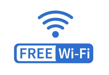 Ücretsiz kablosuz ağ simgesi. Beyaz arkaplanda kablosuz ve kablosuz ağ ikonu. Vektör illüstrasyonu