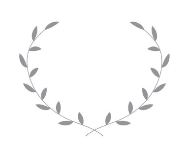 Laurel çelenk ikonu. Buğday kulağı simgesi. Bir ödül, kazanan, başarı, amblem tasviri. Vektör illüstrasyonu