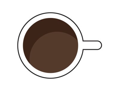 Beyaz arka planda kahve fincanı simgesi. Vektör illüstrasyonu.