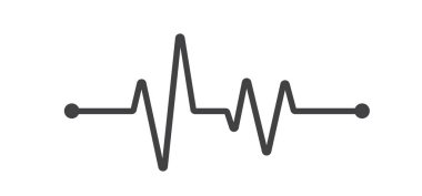 Beyaz arka planda kalp atışı. Nabız atışı. Vektör illüstrasyonu