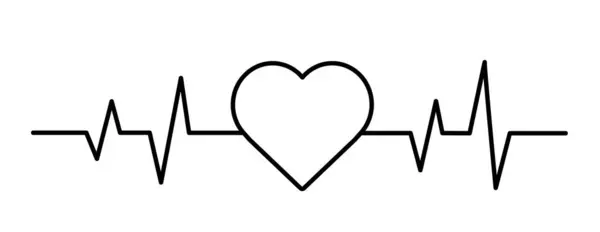 stock vector Heartbeat Line in Heart on white background. Heart line icon. Vector illustration