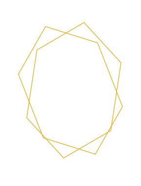 Geometrik altın çerçeve beyaz arkaplanda izole edilmiş. Düğün davetiyesi için lüks sınır. Vektör illüstrasyonu