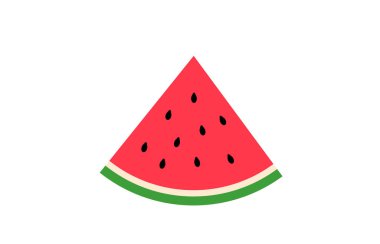 Karpuz yarısı ve dilimlenmiş. Taze ve sulu karpuzlar. Kesilmiş ve doğranmış meyve. Vektör illüstrasyonu