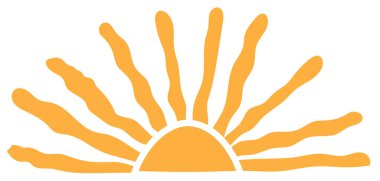 Güneşli geçmişe dönük arka plan. Yatay dalgalı güneş. Retro ve eski tarz 60 'lar, 70' ler. Moda. Vektör illüstrasyonu