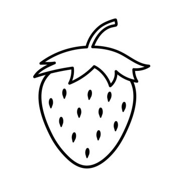 Çilek simgesi beyaz arkaplanda izole edilmiş. Olgun çilek. Böğürtlen. Vektör illüstrasyonu.