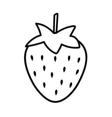 Çilek simgesi beyaz arkaplanda izole edilmiş. Olgun çilek. Böğürtlen. Vektör illüstrasyonu.