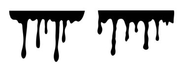 Damlayan sıvı. Erime damlası. Akış sıvısı beyaz arka planda izole edildi. sızıntı, sıçrama, dökülen sıvı. Vektör illüstrasyonu.