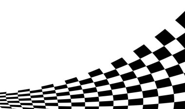 Yarış geçmişi. Damalı bayrak. Siyah beyaz dama. Son bayrak. Vektör illüstrasyonu