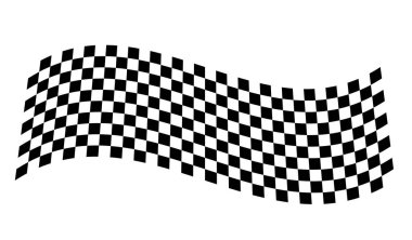 Yarış geçmişi. Damalı bayrak. Siyah beyaz dama. Son bayrak. Vektör illüstrasyonu