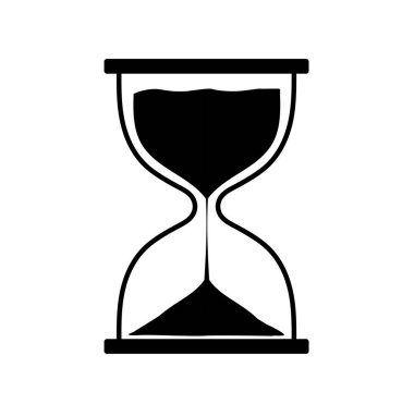 Kum saati ikonu. Kum saati beyaz arkaplanda izole edildi. Saat İşareti. Vektör illüstrasyonu