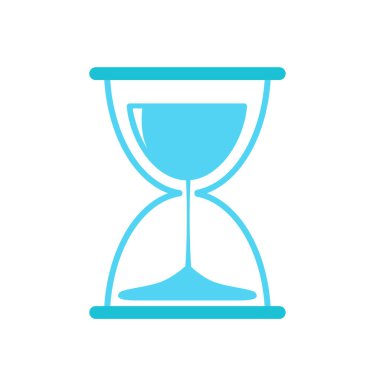 Kum saati ikonu. Kum saati beyaz arkaplanda izole edildi. Saat İşareti. Vektör illüstrasyonu