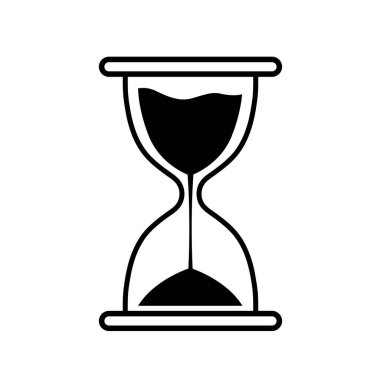 Kum saati ikonu. Kum saati beyaz arkaplanda izole edildi. Saat İşareti. Vektör illüstrasyonu