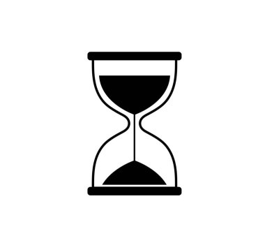 Kum saati ikonu. Kum saati beyaz arkaplanda izole edildi. Saat İşareti. Vektör illüstrasyonu