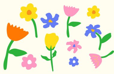 El çizimi çiçek. Çiçek desenli kusursuz desen kumaş, tekstil, duvar kağıdı yaprakları.