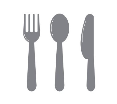 Çatal ve kaşık ikonu, bıçak ikonu. Çatal bıçak seti. Menü sembolü. Restoran simgesi