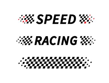 Yarış çizgileri. Yarış bayrağı. Damalı bayrak. Spor araba çıkartma şeritleri. Otomotiv grafikleri.