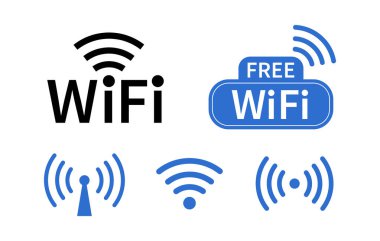 Kablosuz ve kablosuz ikon. İnternet bağlantısı. Kablosuz ağ simgesi.