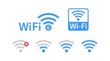 Kablosuz ve kablosuz ikon. İnternet bağlantısı. Kablosuz ağ simgesi.