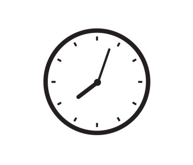 Duvar saati. Saat suratlı. Analog saat. Zaman ve Saat simgesi. Vektör