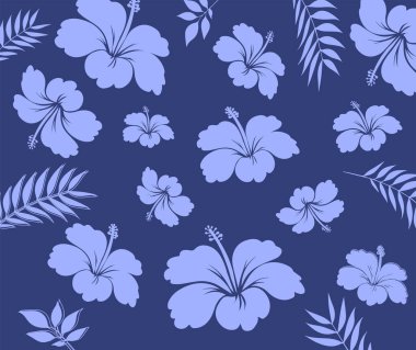 Hawaii Kusursuz Düzen. Hibiscus çiçek deseni. Kumaş, giysi. Çiçek arkaplanı.