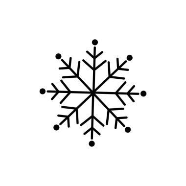 Kar tanesi ikonu. Kar ve kış ikonu. Noel için Kar Tanesi dekoratif elementi.