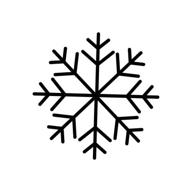 Kar tanesi ikonu. Kar ve kış ikonu. Noel için Kar Tanesi dekoratif elementi.