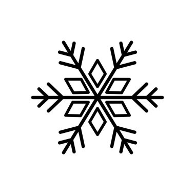 Kar tanesi ikonu. Kar ve kış ikonu. Noel için Kar Tanesi dekoratif elementi.