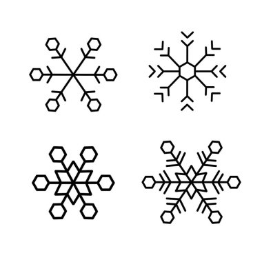 Kar tanesi ikonu. Kar ve kış ikonu. Noel için Kar Tanesi dekoratif elementi.