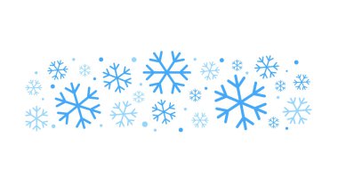 Düşen kar taneleri beyaz arka planda izole edilmiş. Noel Kartanesi Kışı.