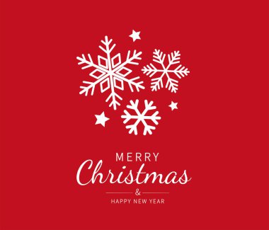 Mutlu noeller ve mutlu yıllar. Kar taneleri ve yıldızlar dekoratif