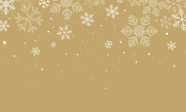 Altın zemine düşen kar taneleri. Parlayan kar taneleri. Kar Taneleri Dekoratif.