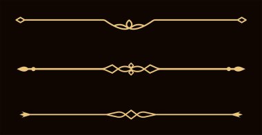 Klasik dekoratif altın çizgiler. Metin ayırıcılar. Satır ayırıcıları
