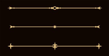 Klasik dekoratif altın çizgiler. Metin ayırıcılar. Satır ayırıcıları
