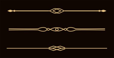 Klasik dekoratif altın çizgiler. Metin ayırıcılar. Satır ayırıcıları
