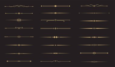 Klasik dekoratif altın çizgiler. Satır ayırıcıları, Altı çizili öge.
