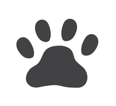 Köpek Paw ikonu. Kedi pençesi ikonu. Hayvan ayak izi. Vektör illüstrasyonu