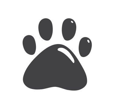 Köpek Paw ikonu. Kedi pençesi ikonu. Hayvan ayak izi. Vektör illüstrasyonu